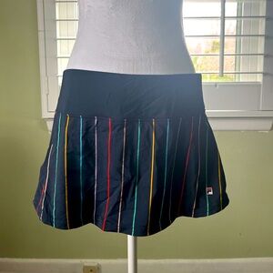 Fila Women's Black Skirt with Multicolor Stripes